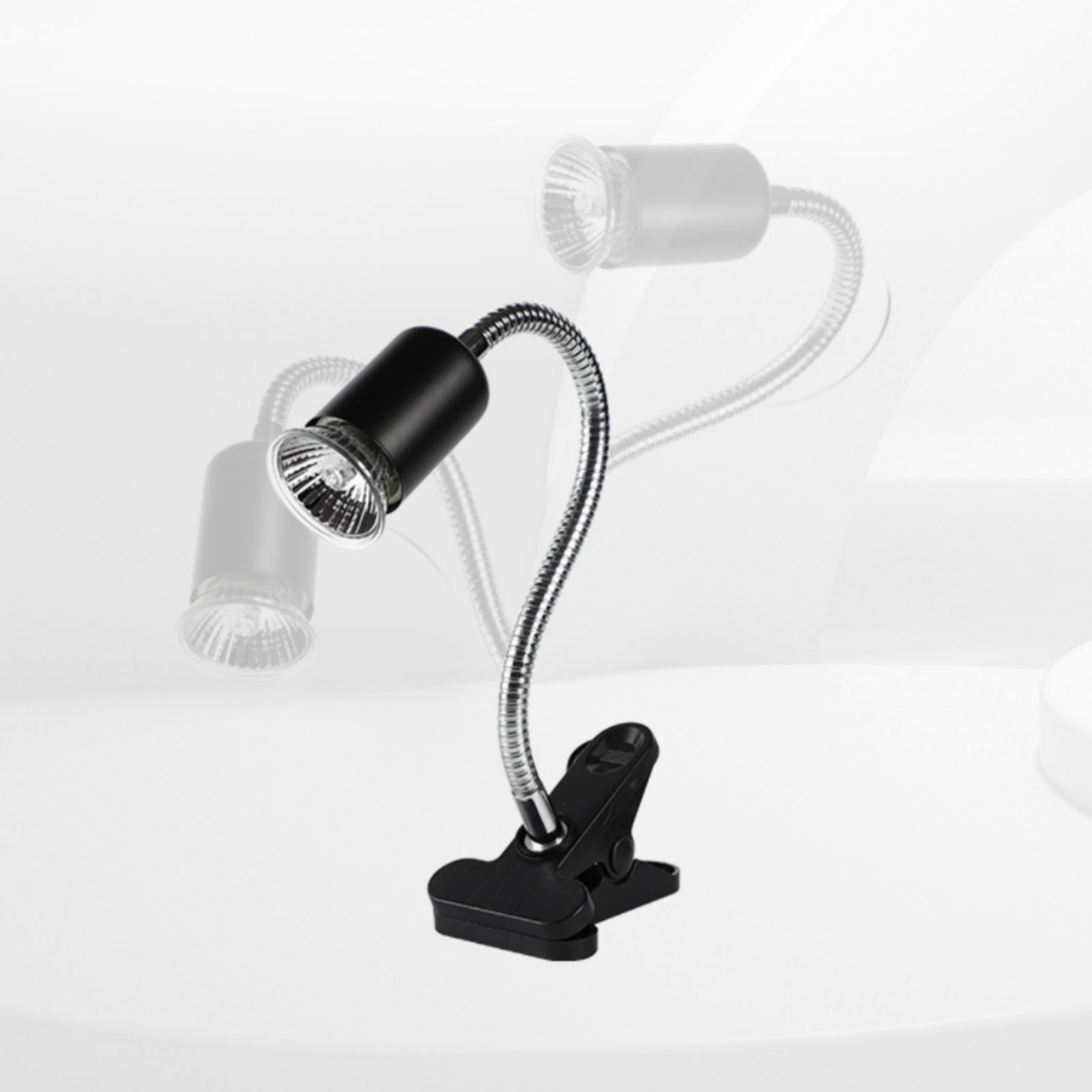 Clamp-on Basking Lamp Flexible Reptile Heat Lamp Holder Pet Lighting Plastic Clamp Metal