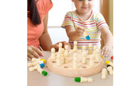 Wooden Memory Chess Family Fun Educational Toy Portable for Classroom