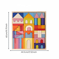 Educational Block Set Educational Rainbow Stacking Blocks Safe Wooden Design