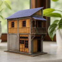Railway Building Kit Two-Story Diorama House Corrugated for Dioramas, Modelers