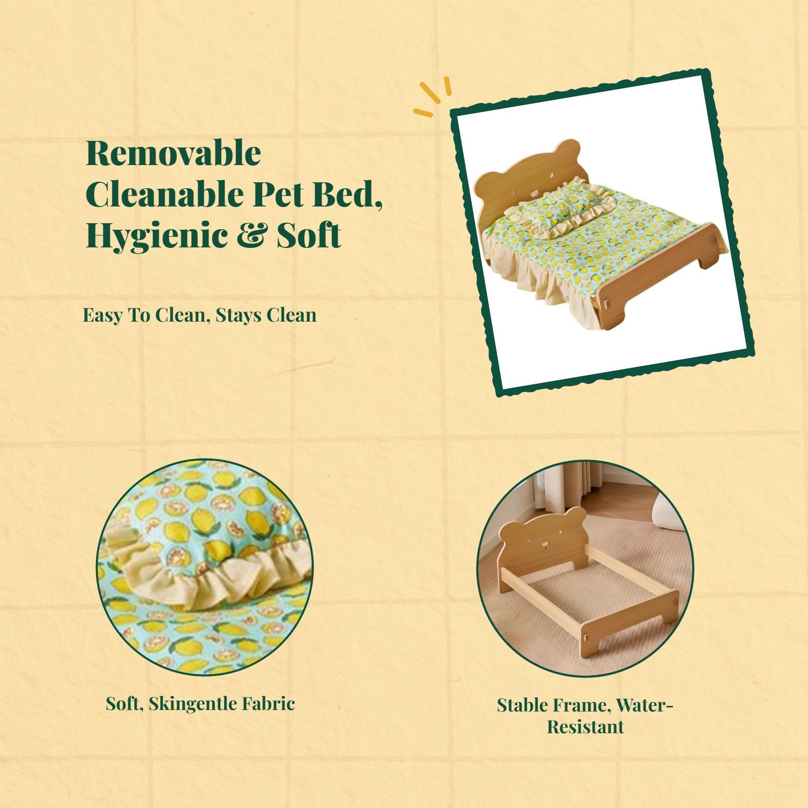 Removable cover pet bed