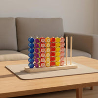 42 Pieces Wooden Fruit Loop Toss Game Color Recognition for Home, Kids 3+