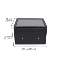 Card Collection Display Case Dustproof Wooden Trading Card Box Glass Cover for Sports Fans