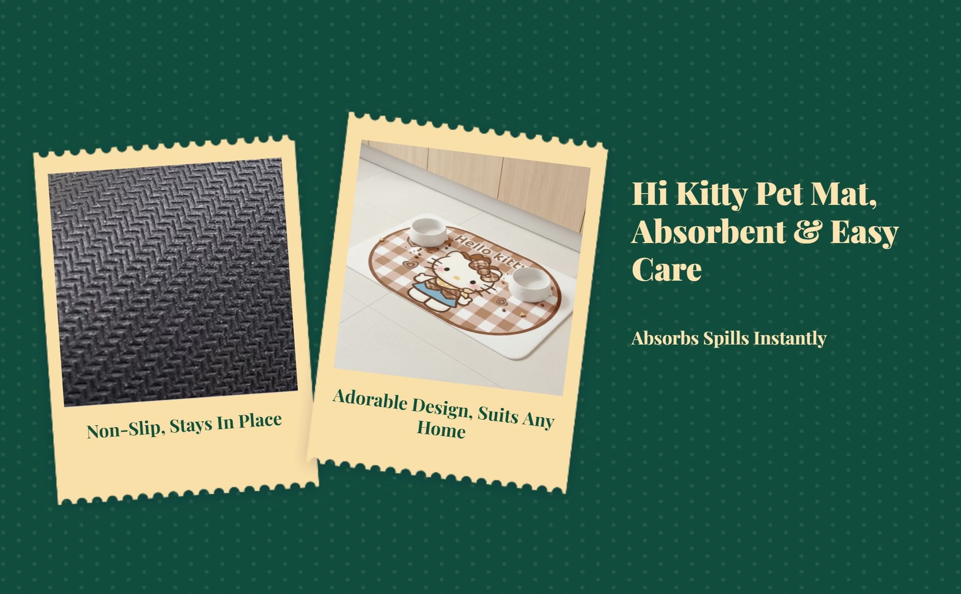 Waterproof Non-Slip Cat Feeding Mat, Easy Clean, Cartoon