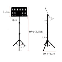 Adjustable Sheet Music Stand Perforated Desk Foldable Music Stand Musical Instrument Accessory for Artists, Beginners, Practice, Performance, Studio