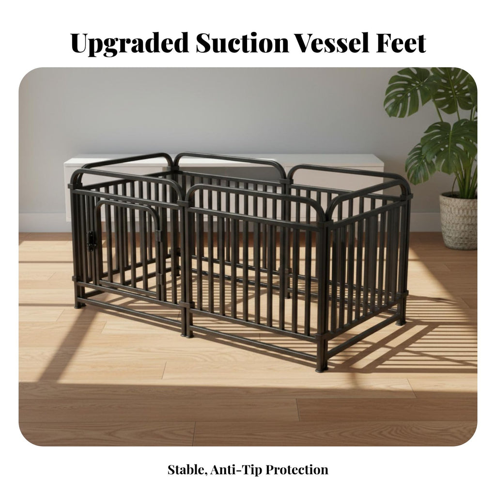 Customizable Suction Pad Fence Anti-Push Design pet Gate Reinforced rods Tooleffortless Assembly for Indoors