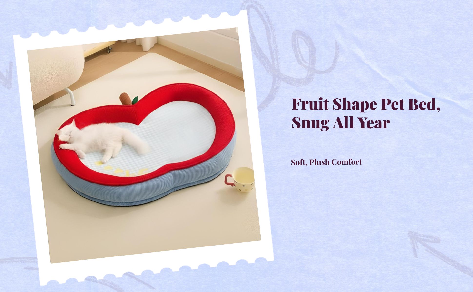 Calming Pet Bed, Plush Mat, Indoor Sofa for Dogs & Cats