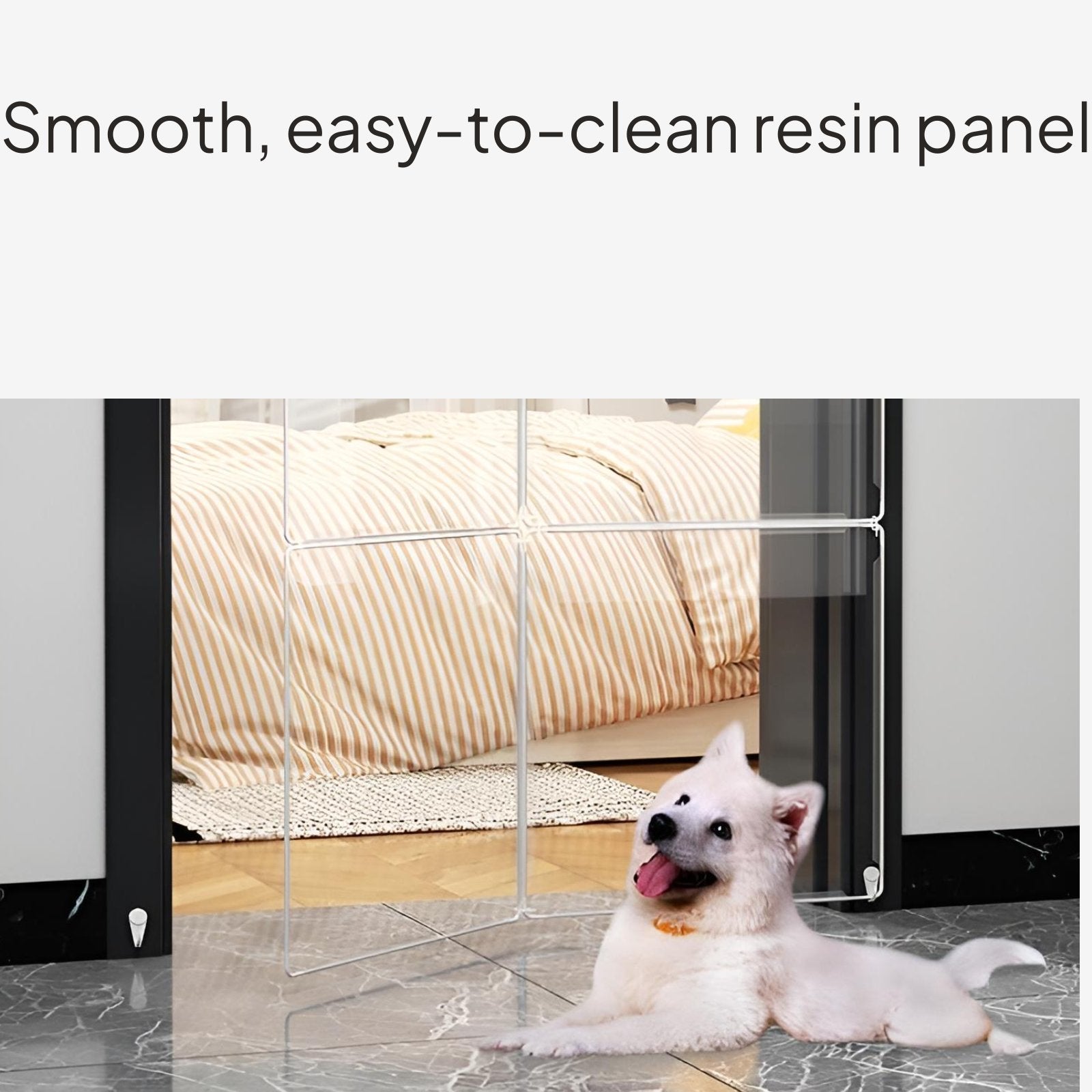 6-panel clear resin indoor pet barrier