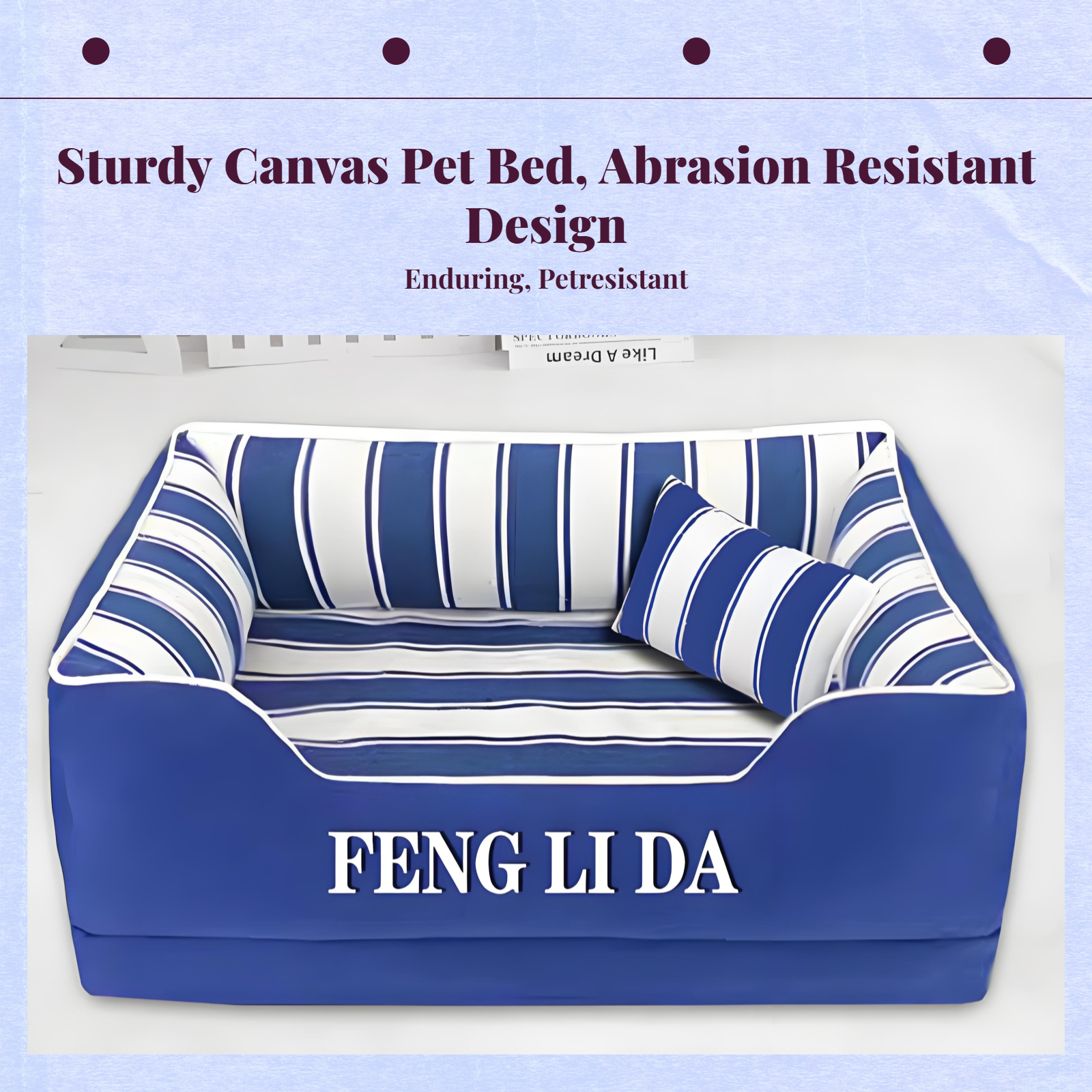 Washable non-slip pet bed