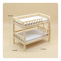 Miniature Double Bed DIY Dollhouse Bunk Bed Detailed Craft for Photo Props