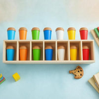 Color Matching Bottle Game Portable Wooden Tray Toy Long-Lasting