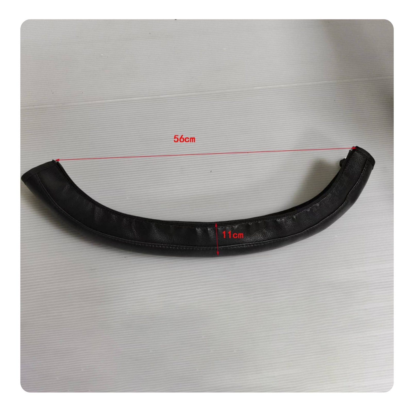 PU Leather Stroller Handle Sleeve Zipper Closure Baby Carriage Bumper Bar Cover