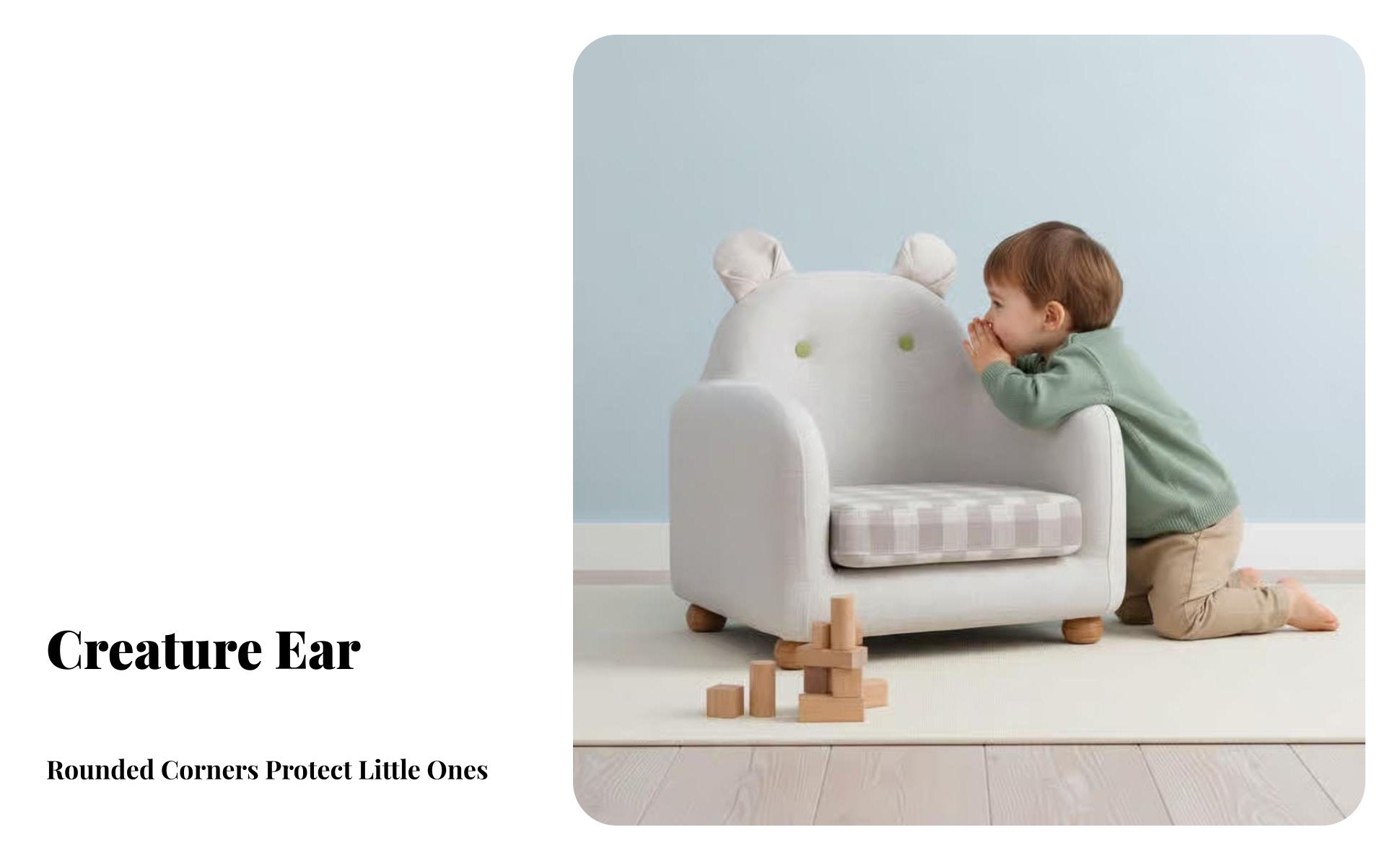 CreatureThemed Loveseat Removable and cleanable Cover kids' Furniture Cute Cartoon Design dense Foam padding for Parents