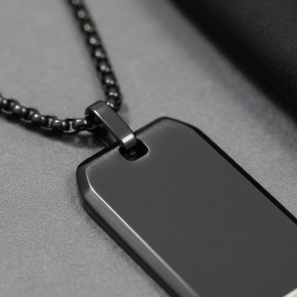 Mirror Finish Dog Pendant Necklace Beveled Trim Fashion Jewelry Low Maintenance