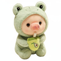 Tea Pig Plushie Cute Design Pig Plushie Cuddly for Bedroom, Girls, Couples