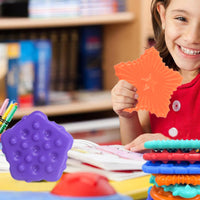 6 Pieces Textured Sensory Cube Relaxation Silicone Sensory Stone for Children