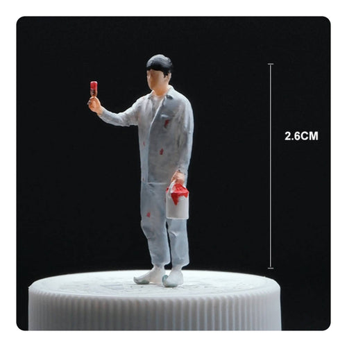 1/64 Scale Painter Figurine Realistic Design Miniature Scene Props