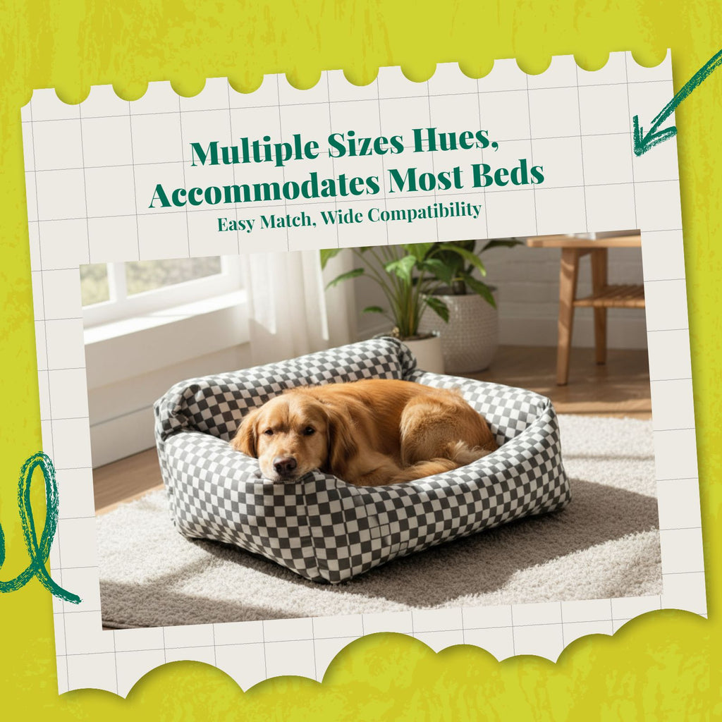 Washable fitted dog bed cover