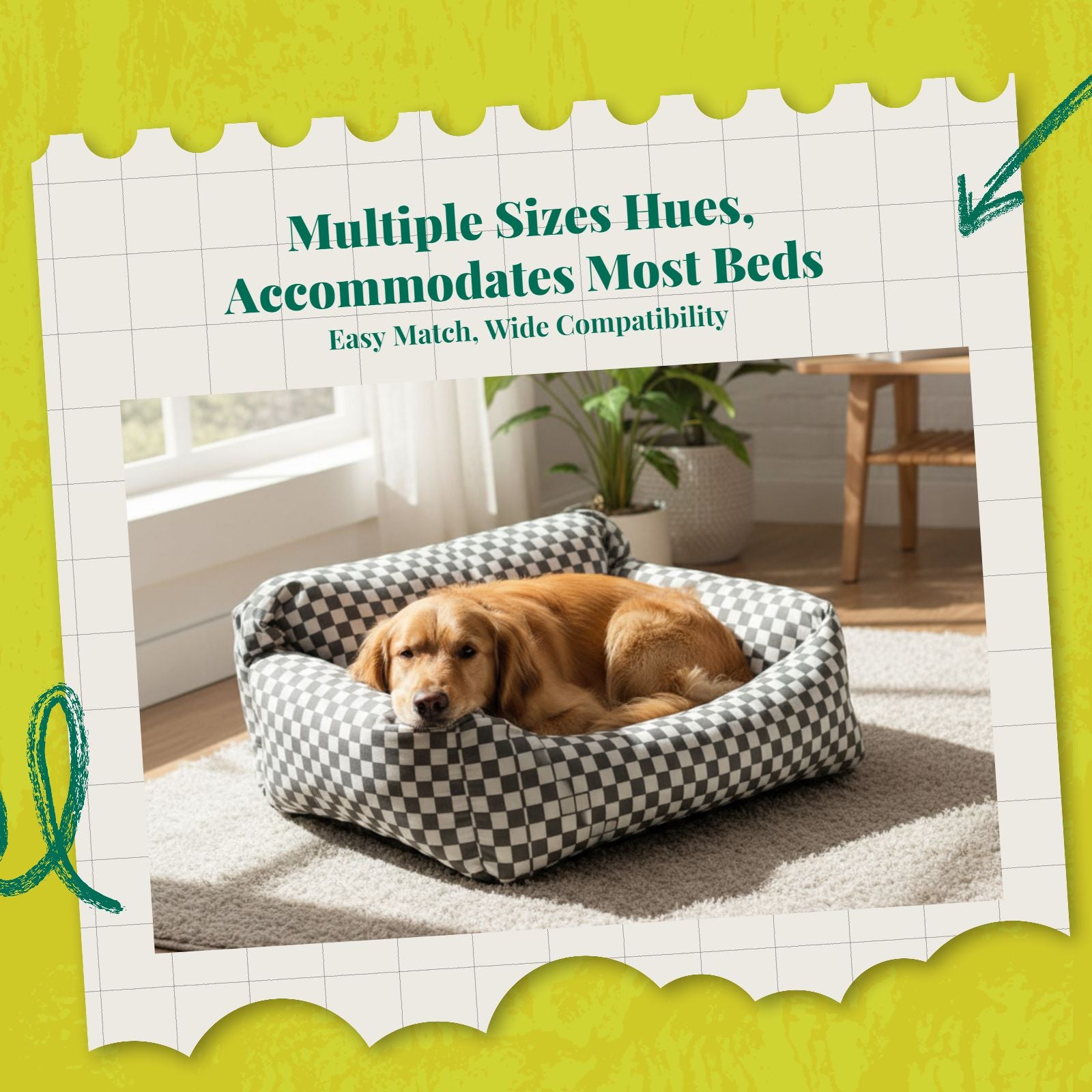 Washable fitted dog bed cover