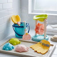 Soft Rubber Beach Toy Set Easy to Clean Water Play Toy Set Colorful for Bathroom