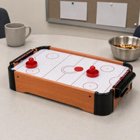 Tabletop Air Hockey Game 2-Player Wood-Look Air Hockey Table Easy to Set Up