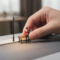 1:64 Scale Male Figure Macro Photography Prop 1:64 Scale Man Figure Miniature Man with Sunglasses Realistic Features