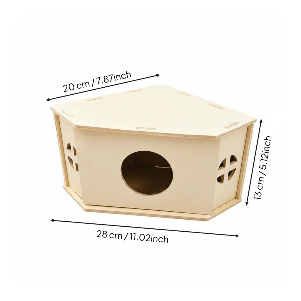 Triangular Roof Pet House Compact Wooden Pet Hideout House Ventilation Slots