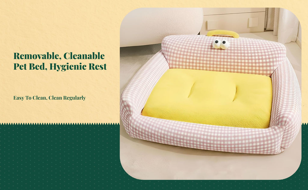 Removable plush pet sofa bed for all-season comfort