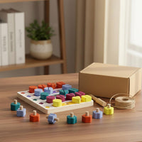 Wooden Screw Toy Hands-on Pattern Card Game Polished Edges for Children