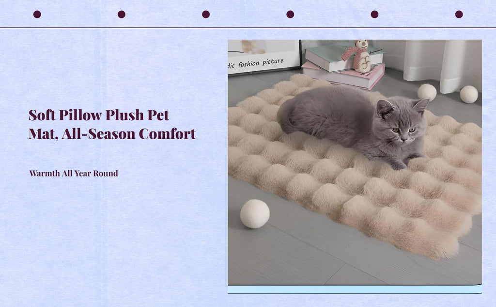 Plush Fleece Pet Bed Mat, Soft, Warm, Washable, Indoor Pad
