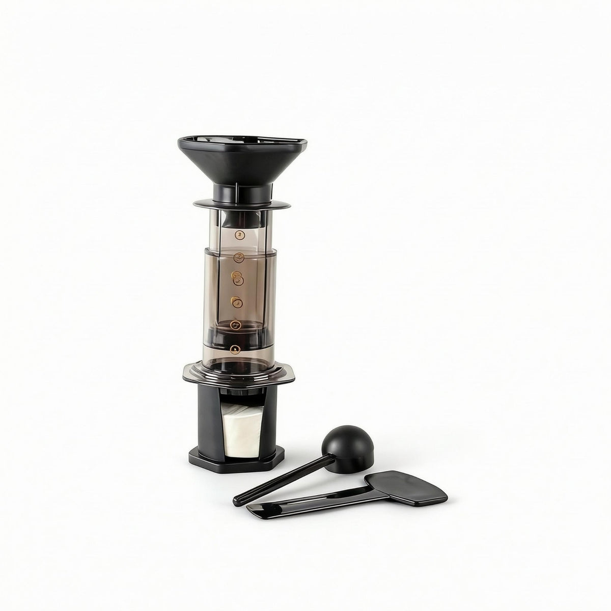 Manual Coffee Brewer Upright Clear Coffee Brewer Gilded Step Numbers Brew Gear