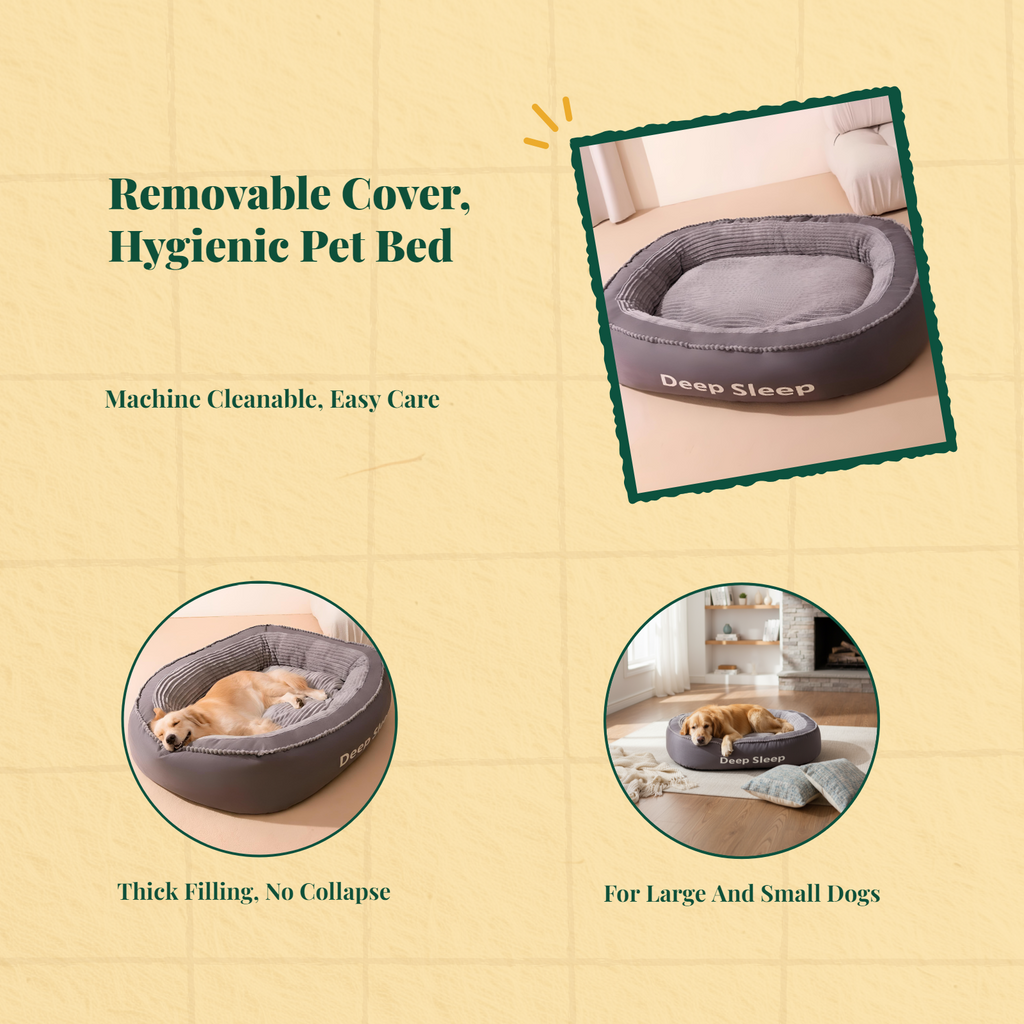 Orthopedic dog bed, washable cover.