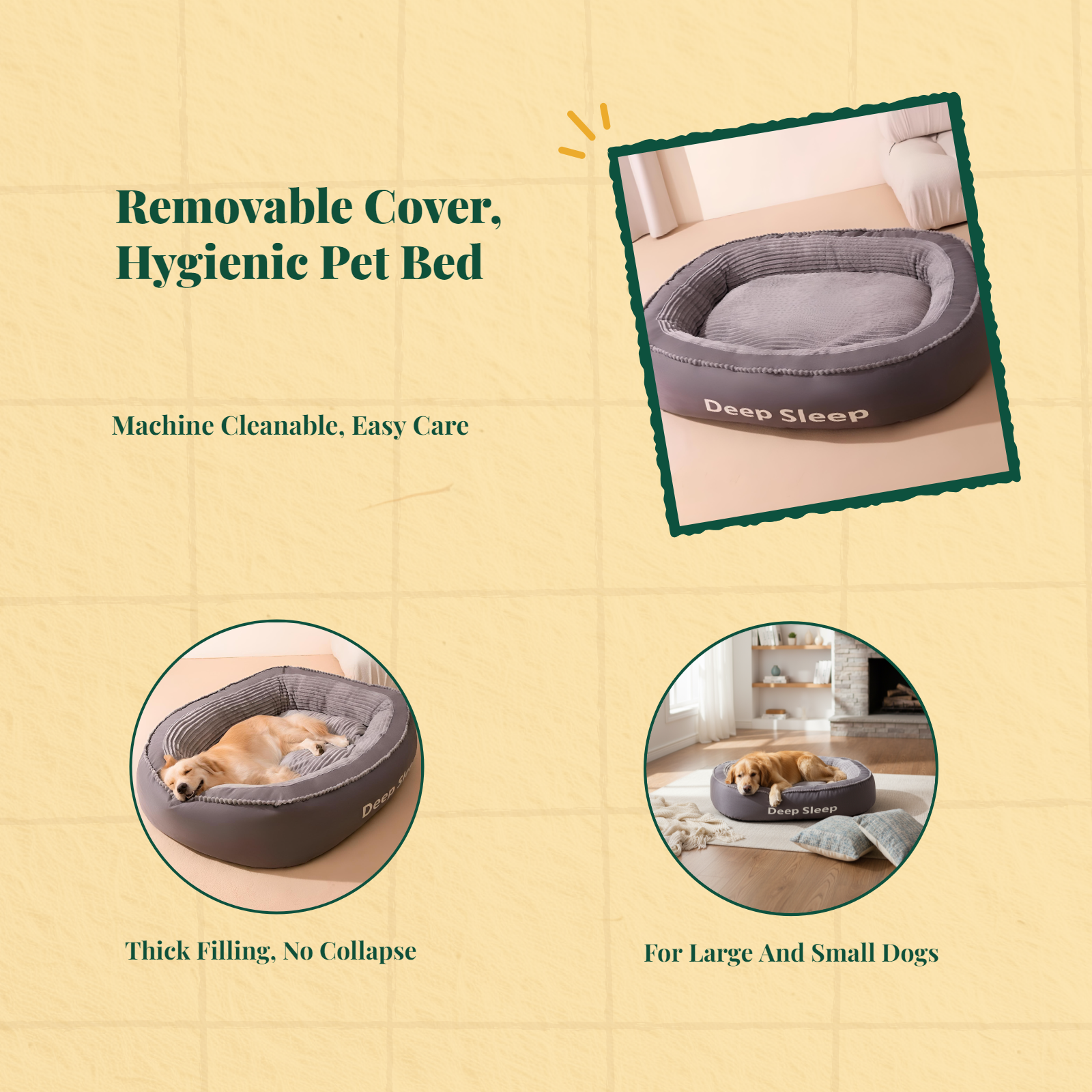 Orthopedic dog bed, washable cover.