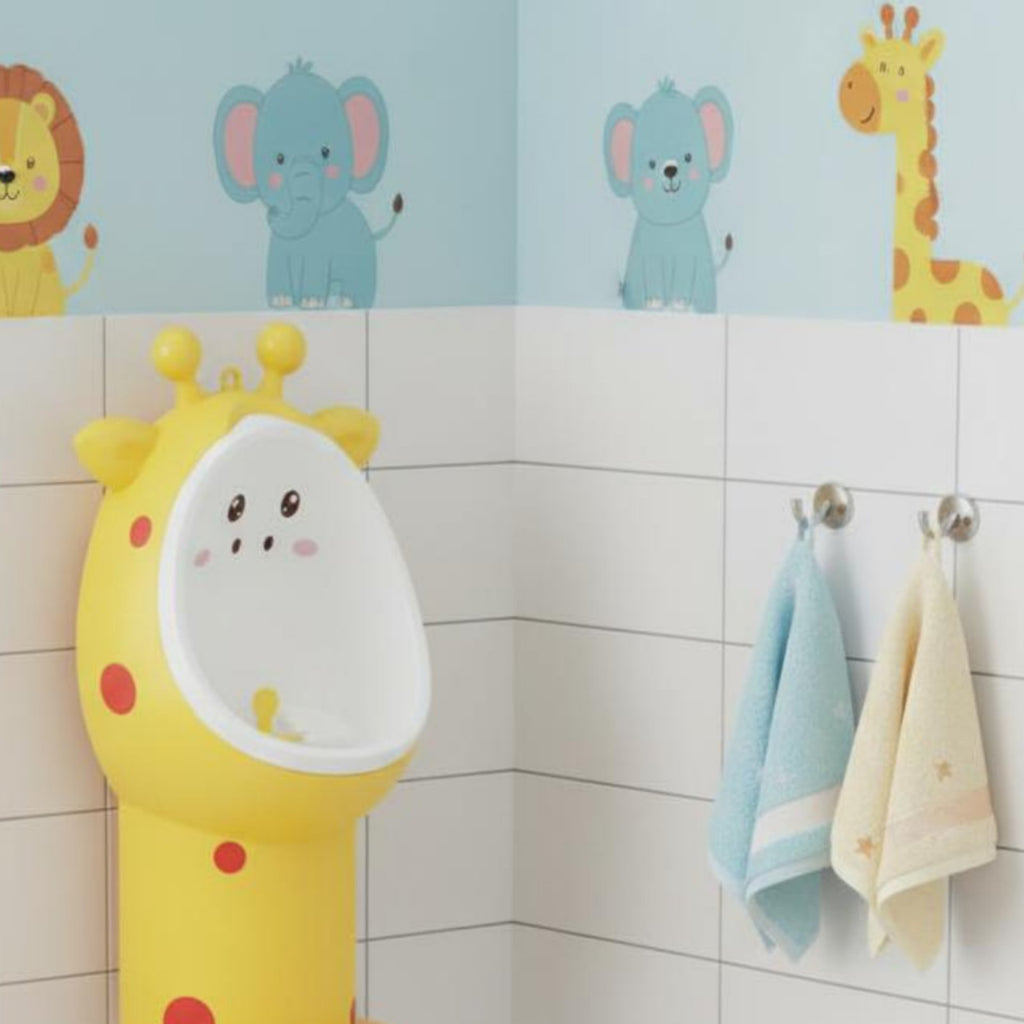 Wall-Mounted Kids Urinal Fun Rotating Target Boys Standing Urinal Splash Proof