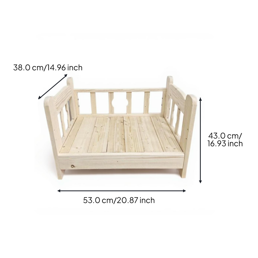 Elevated Wooden Pet Bed Frame, Indoor Pet House