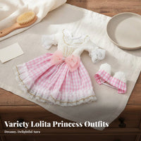 Princess Doll Dress Lace Trim 30cm Doll Outfit Bow Details for Kids, Pretend Play, Dollhouse
