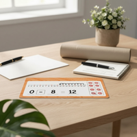 16 Pieces Counting Line Cards Double-Sided Addition Practice Cards Waterproof Educational Tool for Homeschool