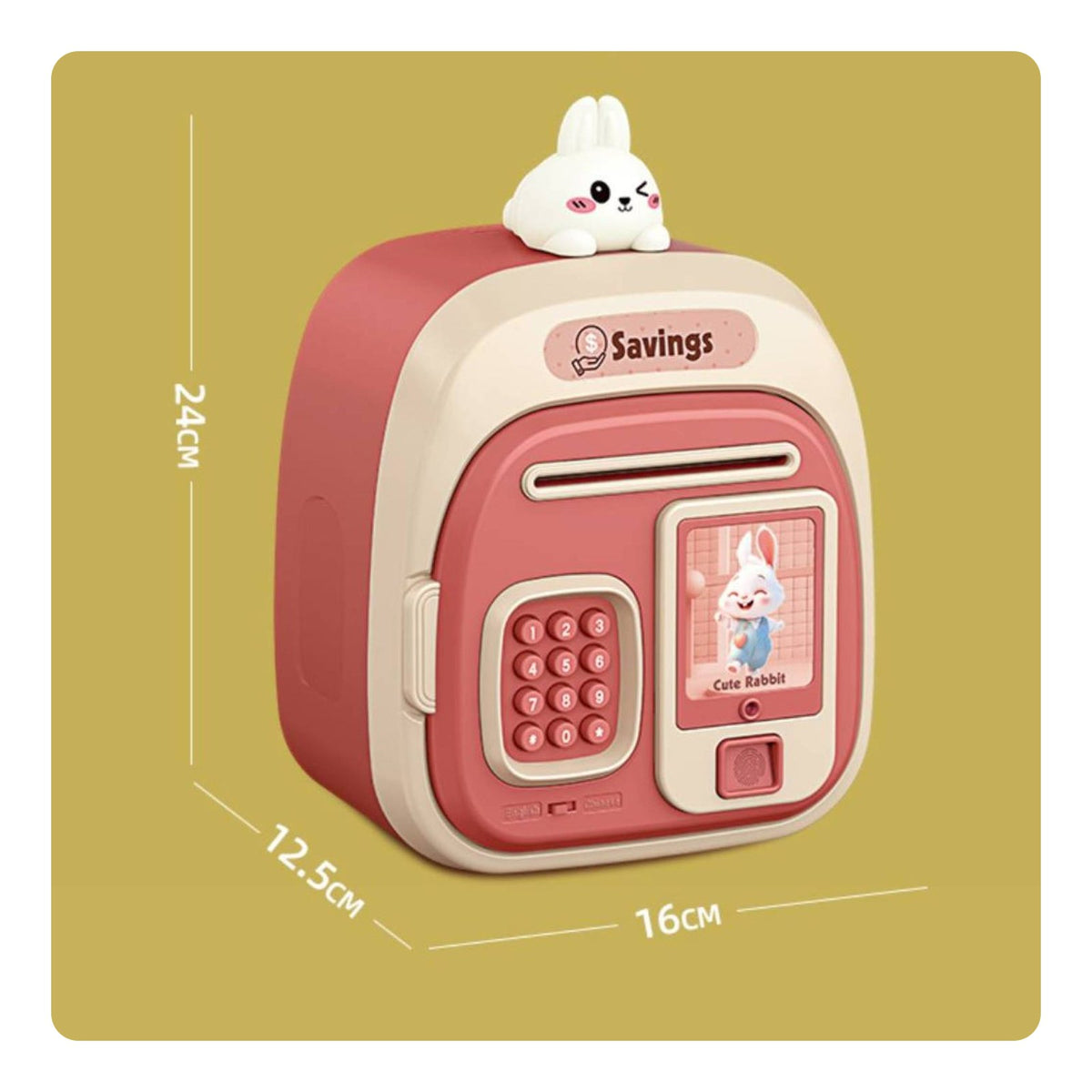 Cartoon Password Piggy Bank Large Capacity Kids Savings Realistic Secure Storage