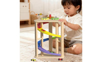 Wooden Spiral Ramp Toy Brain Training Rotating Slide Car Toy Fine Motion Skills