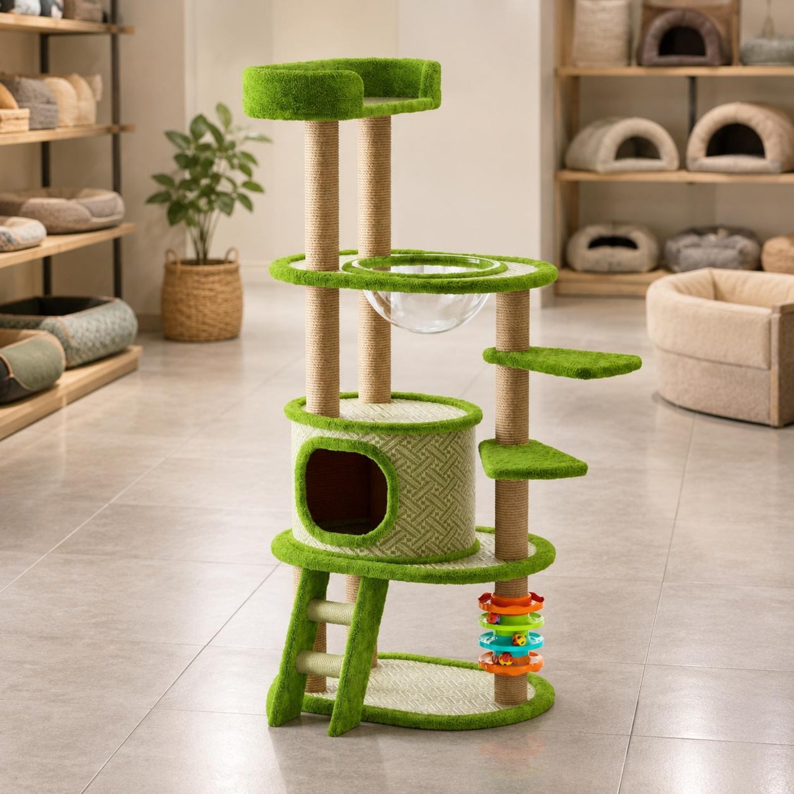 Multi-Level Feline Tree Top Lookout Feline Climbing Structure Soft