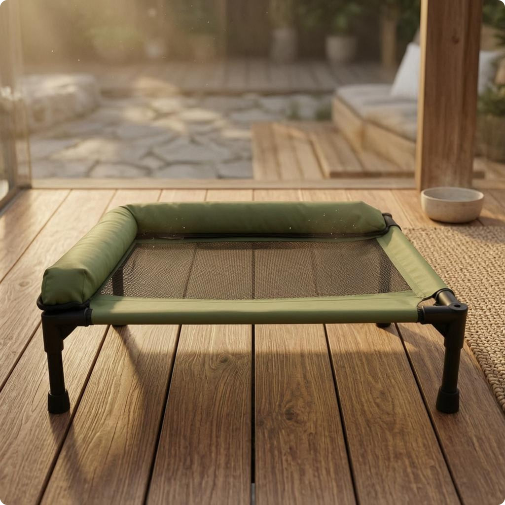 Raised Pet Bed Iron Frame Mesh Pet Bed Skid-Resistant Feet