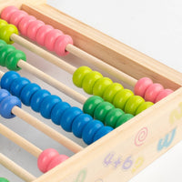 Wooden Abacus Solid Wood Construction Kids Arithmetic Abacus Multi-Skill Development 10-Row Calculation Rack for Classroom