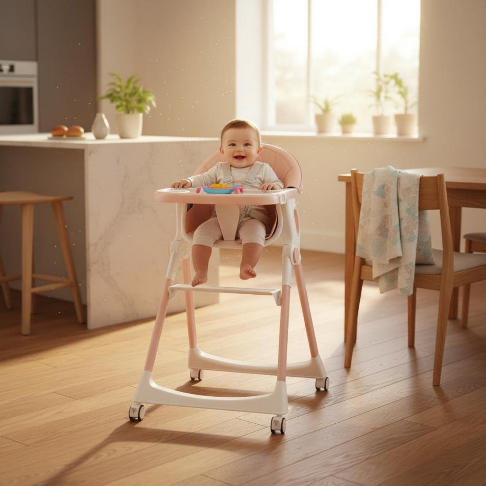 Adjustable Baby Dining Chair Easy to Clean Adjustable Toddler Seat for Toddlers