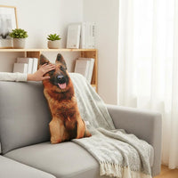 Realistic Dog Soft Toy Zippered Cover Novelty Animal Pillow Washable House Decoration for Bedroom