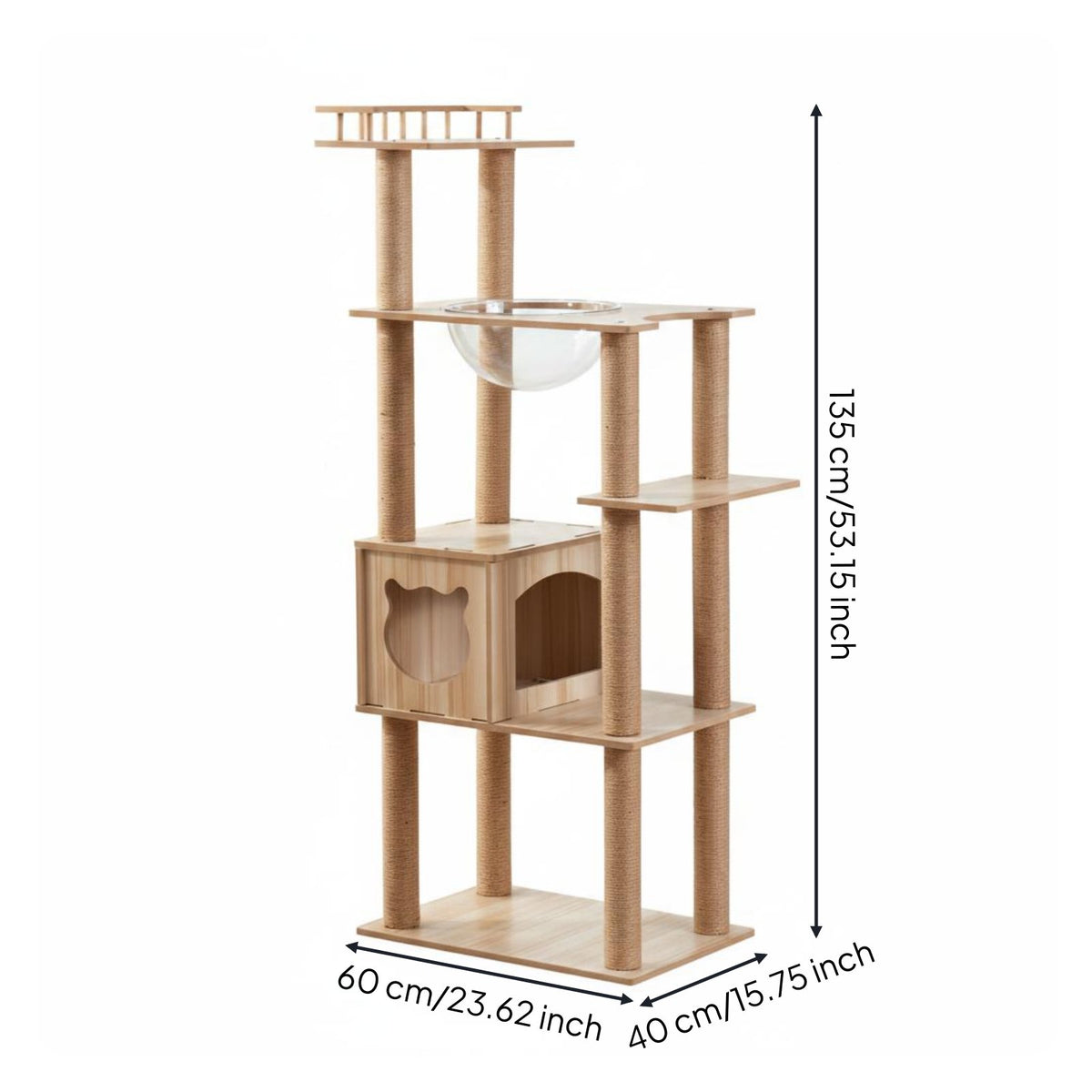 Feline Climber with Space Capsule Bed Sturdy Pet Accessory Stable Base