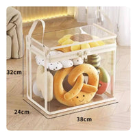 Soft Toy Storage Container Carry Handles Clear Toy Bin Rectangular