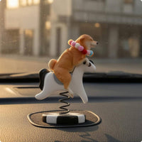 Shiba Inu Figurine Bead Collar Coiled Base Figurine Small