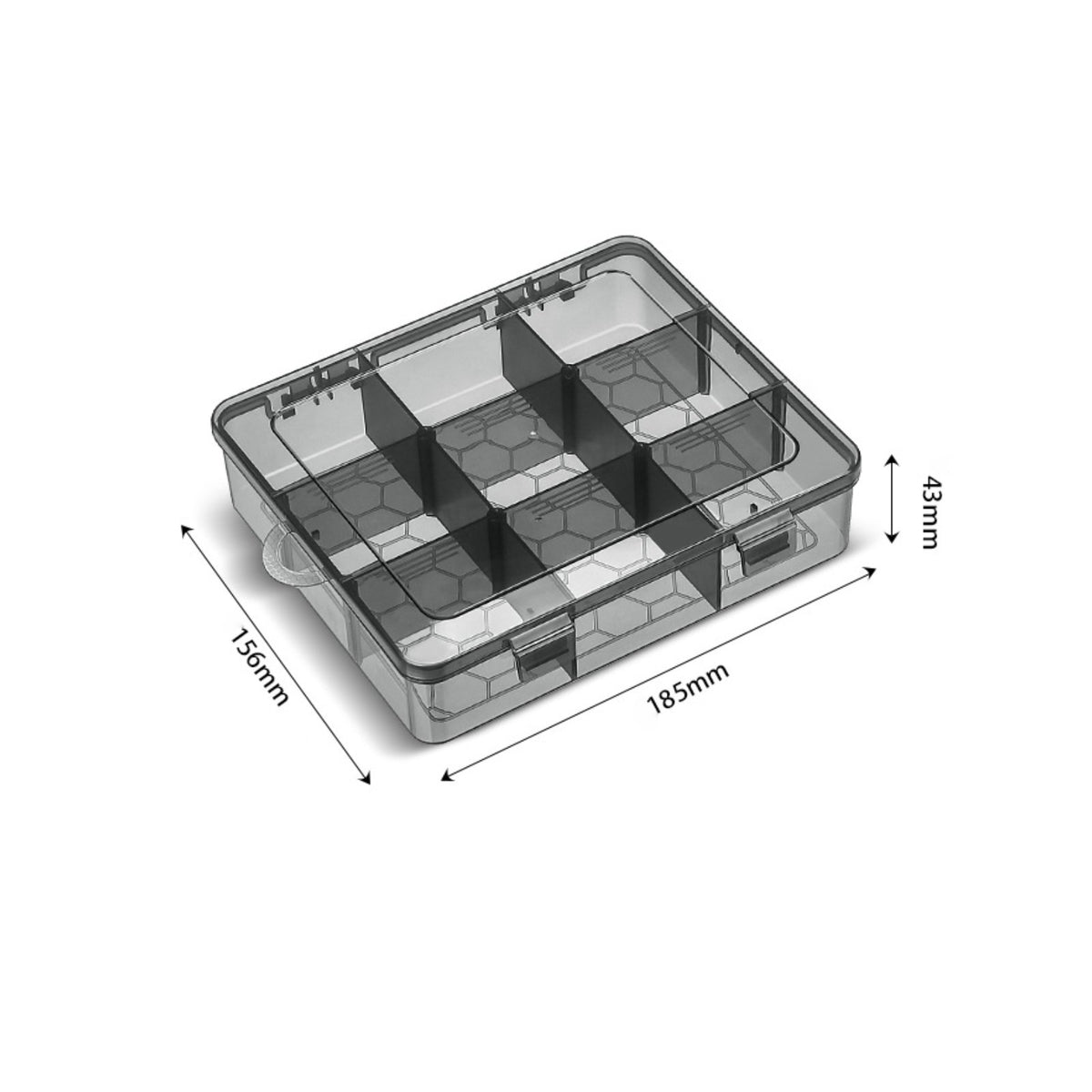 Electronic Parts Storage Box Portable Clear Compartment Box Stackable for Garage