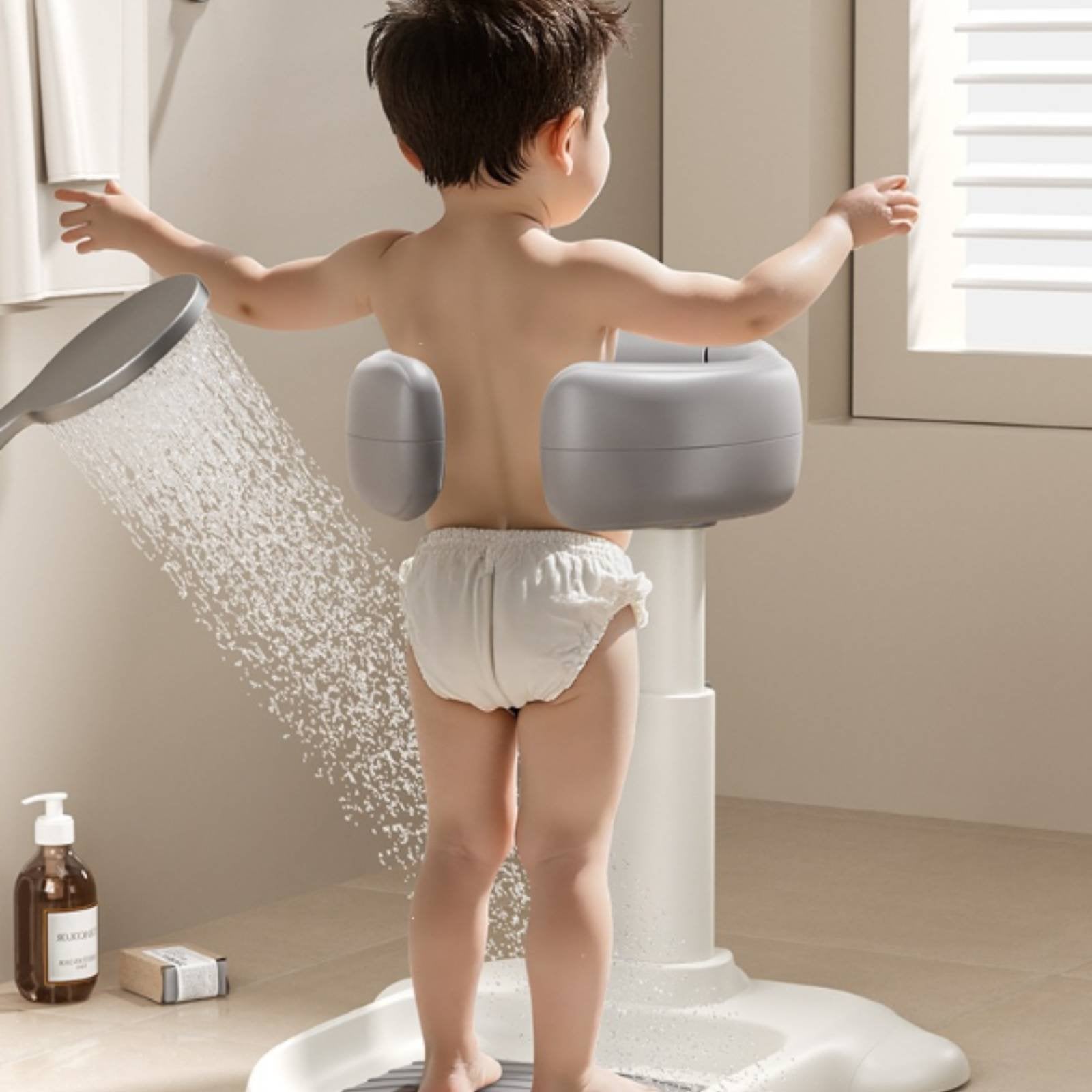 Standing Bath Support Rack Stable Base Baby Bath Stand Hose Clip for Children