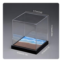 Black Base Beach Diorama Transparent Miniature Display Case